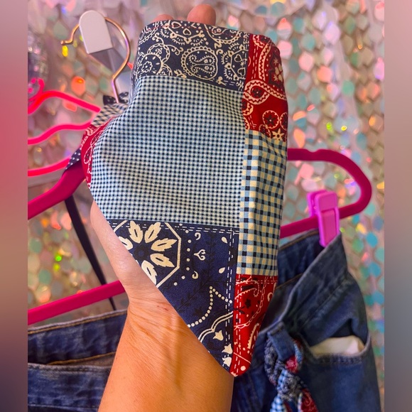 Patriotic 🇺🇸 Flare Jeans with matching Head Bandanna Sz 14 - Picture 4 of 7